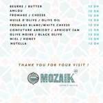 Menu Mozaikart Coffee N’Brunch Marrakech March 2024 372316-357000